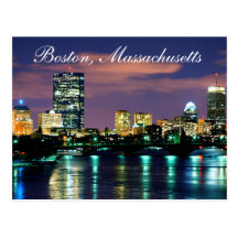 Boston Massachusetts Skyline at Sunset  Postcard