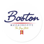 Boston Script Round Sticker