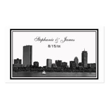 Boston Skyline Etched Framed Escort Cards Business Card