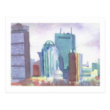 Boston Skyline Postcard