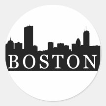 Boston Skyline Round Sticker
