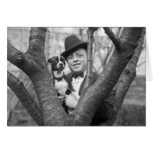 Boston Terrier, 1920s Greeting Card