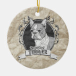BOSTON TERRIER (2) CHRISTMAS ORNAMENTS