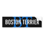 Boston Terrier Breed Monogram Design bumper stickers