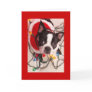 Boston Terrier Christmas Lights Santa Greeting Car Greeting Card