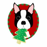 Boston Terrier Christmas Ornament photo sculptures