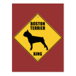 Boston Terrier Crossing (XING) Sign Post Cards