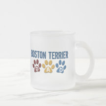 BOSTON TERRIER DAD Paw Print 1 Mug