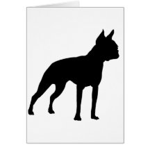 Boston Terrier Dog Gifts (black) Cards