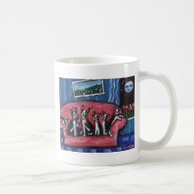 Boston Terrier family sofa Coffee Mugs
