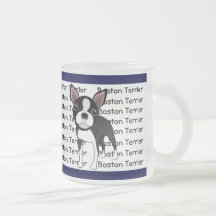 Boston Terrier Frosted Glass Mug