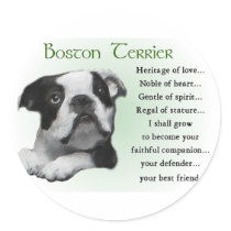 Boston Terrier Gifts Round Stickers
