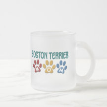 BOSTON TERRIER MOM Paw Print 1 Mugs