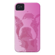Boston Terrier Pink iPhone 4 iPhone 4 Case