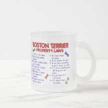 Boston Terrier Property Laws 2 Coffee Mugs