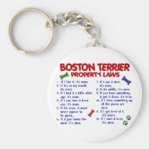 Boston Terrier Property Laws 2 Keychain