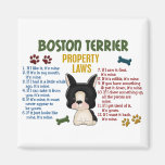 Boston Terrier Property Laws 4 Fridge Magnets