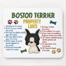 Boston Terrier Property Laws 4 Mouse Pads