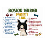 Boston Terrier Property Laws 4 Postcards