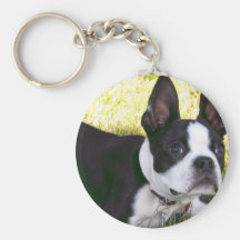 Boston Terrier Pup Keychain