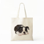 Boston Terrier Puppy Tote Bag