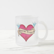 Boston Terrier Tattoo Heart Mug