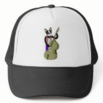Boston Terrier Upright  Bass Player Hats