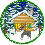 boston terrier winter photo cut outs