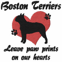 Boston Terriers Leave Paw Prints Embroidered Shirt