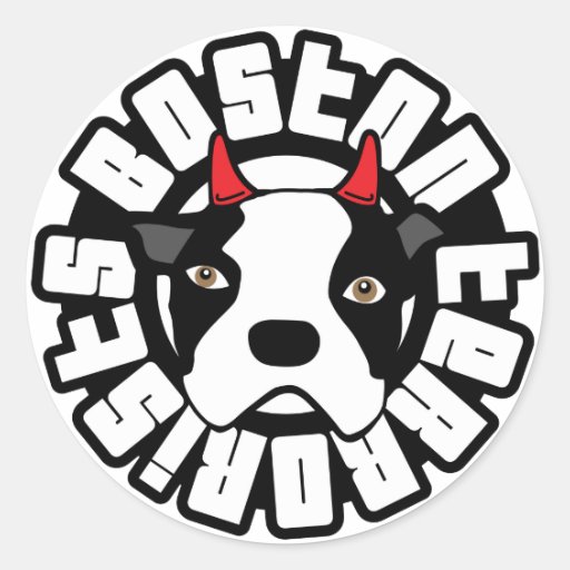 Boston Terrorists Round Sticker