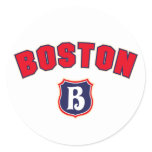 Boston Throwback Round Stickers