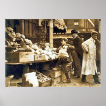 Boston Vegetable Sellers - Early 1900s Print