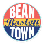 Boston Vintage Label Round Sticker