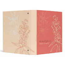 Botanica (Coral) Wedding 3 Ring Binders