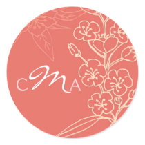 Botanica (Coral) Wedding Favour / Envelope Seal