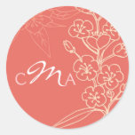 Botanica (Coral) Wedding Favour / Envelope Seal Stickers