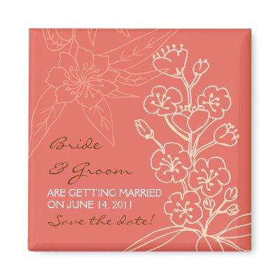 Botanica (Coral) Wedding Save the Date by poptasticbride