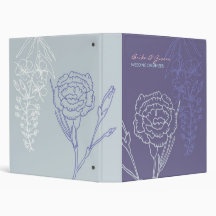 Botanica (Periwinkle) Wedding 3 Ring Binders