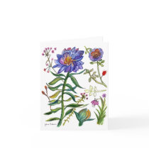 Botanical 55 Blue Flower card