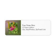 Botanical Monogram R - Rose Return Address Label