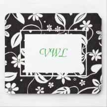 Botanical Mouse Pad B&W