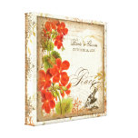 Botanical Nasturtium Peace Wedding Personalized Stretched Canvas Print