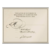 Botanical Pink Rose, Black - RSVP Response Card Custom Announcement