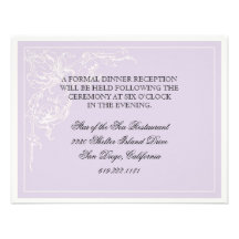 Botanical Pink Rose, Lavender Reception Invite