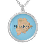 Botswana Map + Name Necklace