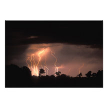 Botswana, Moremi Game Reserve, Lightning fills Photograph