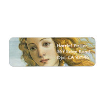 Botticelli Birth of Venus (detail) Return Address Label
