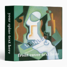 Bottle and Fruit Dish by Juan Gris, Vintage Cubism 3 Ring Binders
