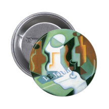 Bottle and Fruit Dish by Juan Gris, Vintage Cubism Pin