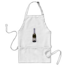 Bottle of Champagne with blank label Aprons